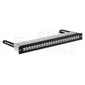 OUTLET Patch panel pusty wysuwany RACK 19" 1U na 24 moduły keystone kat.5e, 6, 6a UTP czarny