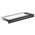 OUTLET Patch panel pusty wysuwany RACK 19" 1U na 24 moduły keystone kat.5e, 6, 6a UTP czarny