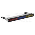 OUTLET Patch panel pusty wysuwany RACK 19" 1U na 24 moduły keystone kat.5e, 6, 6a UTP czarny