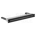 OUTLET Patch panel pusty wysuwany RACK 19" 1U na 24 moduły keystone kat.5e, 6, 6a UTP czarny