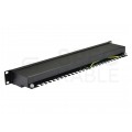 OUTLET Patch panel RACK 19" kat.6 24p FTP z półką 1U czarny BLANK