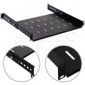 OUTLET Półka regulowana do szafy RACK 19" 1U 350mm czarna NEKU