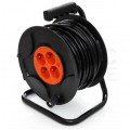 OUTLET Przedłużacz ogrodowy zwijany na bębnie Rozgałęźnik na 4 gniazda [2P+Z] 230V IP44 na kablu OWY 3x2,5mm2 25m Kraft&Dele