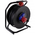 OUTLET Przedłużacz siłowy zwijany na bębnie Rozgałęźnik budowlany na 1 gniazdo siłowe [5p] 400V 16A + 2 gniazda [2P+Z] 230V 16A IP44 na kablu OW 3x2,5mm2 50m