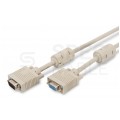 OUTLET Przedłużacz VGA (D-Sub 15-pin) HD@60 (wtyk / gniazdo) szary 3m