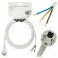 OUTLET Przewód zasilający OWY (H05VV-F) 3x2,5mm2 biały 2,5m z wtyczką kątową [2P+Z] Uni-Schuko do piekarników, kuchenek, AGD, płyt indukcyjnych itp.