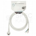 OUTLET Przewód zasilający OWY (H05VV-F) 3x2,5mm2 biały 2,5m z wtyczką kątową [2P+Z] Uni-Schuko do piekarników, kuchenek, AGD, płyt indukcyjnych itp.
