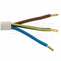 OUTLET Przewód zasilający OWY (H05VV-F) 3x2,5mm2 biały 2,5m z wtyczką kątową [2P+Z] Uni-Schuko do piekarników, kuchenek, AGD, płyt indukcyjnych itp.
