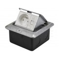 OUTLET Puszka podłogowa 3M (230V [2P+Z] + RJ45 kat.5e) hermetyczna IP44 aluminiowa NEKU