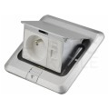 OUTLET Puszka podłogowa 3M (230V [2P+Z] + RJ45 kat.5e) hermetyczna IP44 aluminiowa NEKU