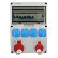 OUTLET Rozdzielnica budowlana DV-S/FI hermetyczna IP54 Wyposażona + 32A/[5P] + 16A/[5P] + 4x230V/[2P+Z] DOKTORVOLT DV-9918-F
