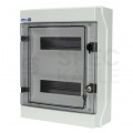 OUTLET Rozdzielnica natynkowa hermetyczna RH-24 2x12 modułów z zamkiem (500V AC / 1000V DC) IP65 330x420x138mm drzwi transparentne Elektro-Plast