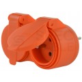 OUTLET Rozgałęźnik sieciowy na 2 gniazda [2P+Z] 230V 16A pomarańczowy IP44 ECO