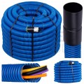OUTLET Rura karbowana AROT 40mm dwuwarstwowa osłonowa do ziemi peszel z pilotem 450N HDPE niebieska 50m RDG ELMARK