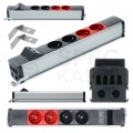 OUTLET Simon 480 Listwa zasilająca na 4 gniazda (2x DATA) + 2 gniazda RJ45 czarna