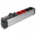 OUTLET Simon 480 Listwa zasilająca powiększona na 4 gniazda (2x DATA) + 2 gniazda RJ45 czarna