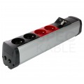 OUTLET Simon 480 Listwa zasilająca powiększona na 4 gniazda (2x DATA) + 2 gniazda RJ45 czarna