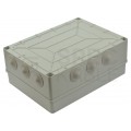 OUTLET Skrzynka hermetyczna IP65 Puszka instalacyjna 300x220x120mm bezhalogenowa szara z dławikami PG29 S-BOX 606