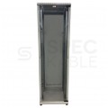 OUTLET Szafa stojąca 19" 42U 600x600mm drzwi szklane szara BKT