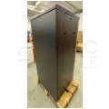 OUTLET Szafa stojąca RACK 19" 27U 600x600mm drzwi szklane czarna (złożona) NEKU FLR + wyposażenie