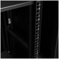OUTLET Szafa stojąca RACK 19" 32U 600x600mm drzwi szklane czarna NEKU FLR + wyposażenie