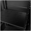 OUTLET Szafa stojąca RACK 19" 42U 600x1000mm drzwi szklane czarna NEKU FLR + wyposażenie