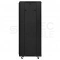 OUTLET Szafa stojąca RACK 19" 42U 600x1000mm drzwi szklane czarna NEKU FLR + wyposażenie