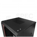 OUTLET Szafa stojąca RACK 19" 42U 600x800mm drzwi szklane czarna NEKU FLR + wyposażenie