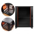 OUTLET Szafa stojąca RACK 19" 9U 600x600mm drzwi szklane czarna NEKU
