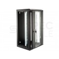 OUTLET Szafa wisząca RACK 10" 12U 300mm drzwi szklane czarna NEKU TS