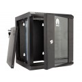 OUTLET Szafa wisząca RACK 10" 6U 300mm drzwi szklane czarna NEKU TS