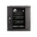 OUTLET Szafa wisząca RACK 10" 6U 300mm drzwi szklane czarna NEKU TS