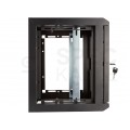 OUTLET Szafa wisząca RACK 10" 6U 300mm drzwi szklane czarna NEKU TS
