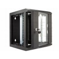 OUTLET Szafa wisząca RACK 10" 6U 300mm drzwi szklane czarna NEKU TS