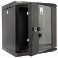 OUTLET Szafa wisząca RACK 10" 6U 300mm drzwi szklane czarna NEKU TS
