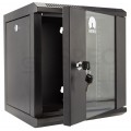 OUTLET Szafa wisząca RACK 10" 6U 300mm drzwi szklane czarna NEKU TS