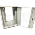 OUTLET Szafa wisząca RACK 10" 6U 300mm drzwi szklane szara NETRACK S-Line