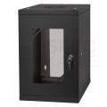 OUTLET Szafa wisząca RACK 10" 9U 300mm drzwi szklane czarna NEKU