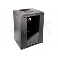 OUTLET Szafa wisząca RACK 10" 9U 300mm drzwi szklane czarna NEKU TS