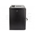 OUTLET Szafa wisząca RACK 10" 9U 300mm drzwi szklane czarna NEKU TS
