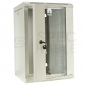 OUTLET Szafa wisząca RACK 10" 9U 300mm drzwi szklane szara NEKU TS