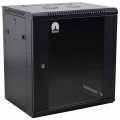 OUTLET Szafa wisząca RACK 19" 12U 450mm drzwi szklane czarna NEKU TS BOX