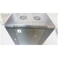 OUTLET Szafa wisząca RACK 19" 12U 450mm drzwi szklane czarna NEKU TS BOX