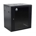 OUTLET Szafa wisząca RACK 19" 12U 450mm drzwi szklane czarna NEKU TS BOX