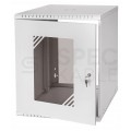 OUTLET Szafa wisząca RACK 19" 12U 450mm drzwi szklane szara BOX