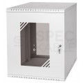 OUTLET Szafa wisząca RACK 19" 12U 450mm drzwi szklane szara BOX