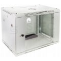 OUTLET Szafa wisząca RACK 19" 12U 500mm drzwi szklane szara NEKU TS BOX
