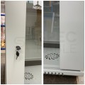 OUTLET Szafa wisząca RACK 19" 12U 500mm drzwi szklane szara NEKU TS BOX
