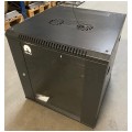OUTLET Szafa wisząca RACK 19" 12U 600mm drzwi szklane czarna NEKU TS BOX