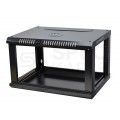 OUTLET Szafa wisząca RACK 19" 12U 600mm drzwi szklane czarna NEKU TS BOX